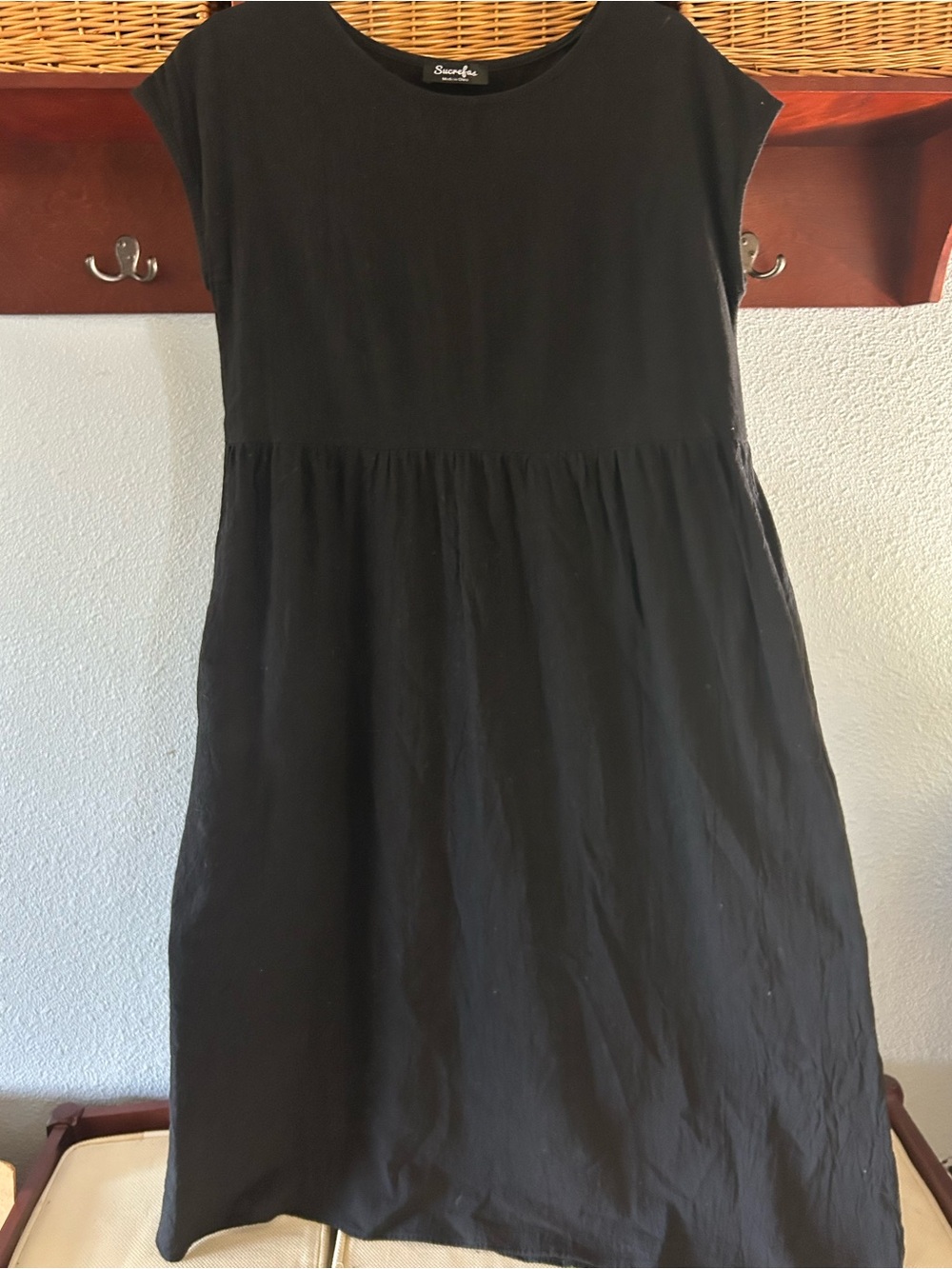 Sucrefas black cotton maxi dress